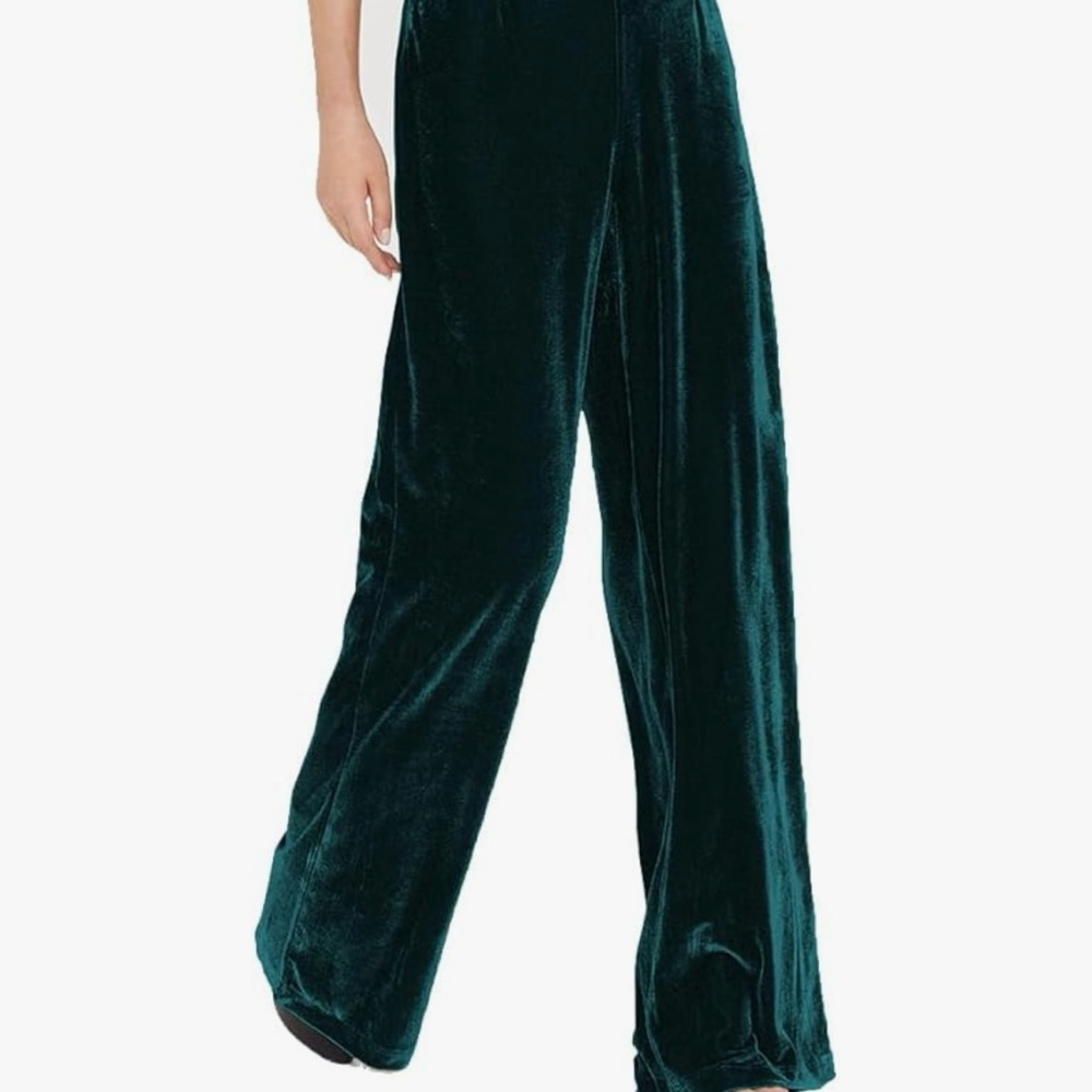 3X 1.State green velour pull on elastic waist lounge jogger pants with pockets - Picture 3 of 14